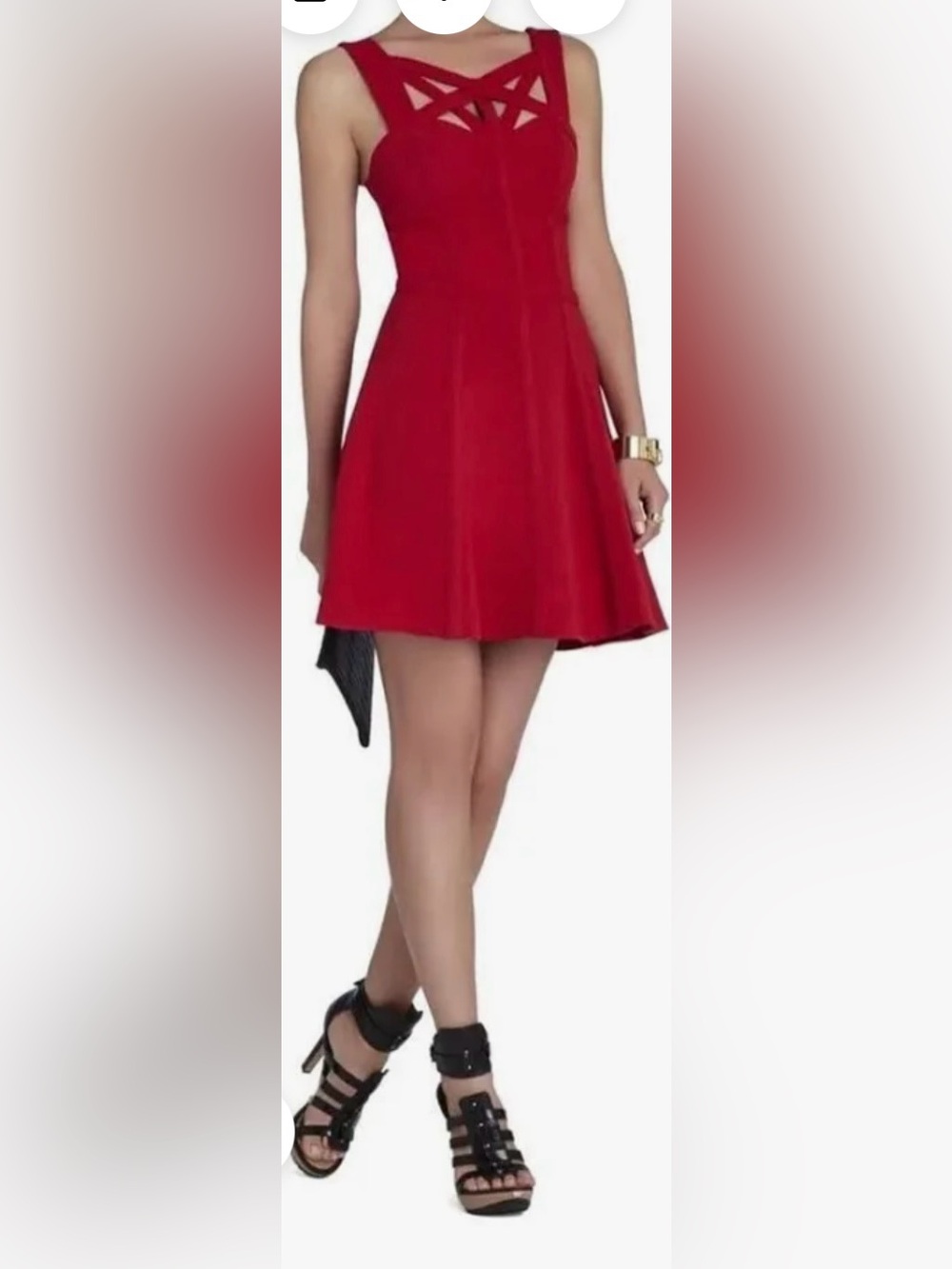 BCBGMAXAZRIA Rio Red Yasminka Corset A-Line Dress - Size 4